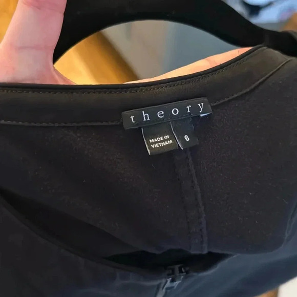 Theory women’s black zip a-line dress size 6 - Picture 2 of 4